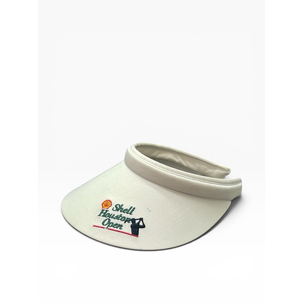 Vintage Shell Houston Open Golf Visor Hat TEXACE USA White PGA Oil Sponsor